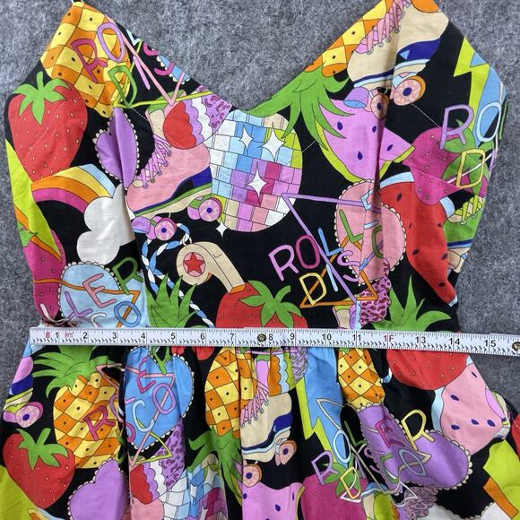 Retrolicious Dress Medium Bold Colors Roller Disco Strawberry Hippie 70s USA - Picture 5 of 8